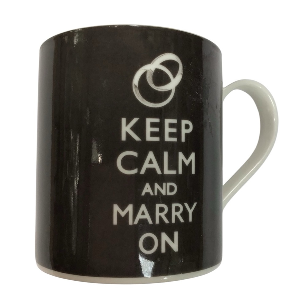 Keep Calm And Marry On Wedding Rings Black & White Mug